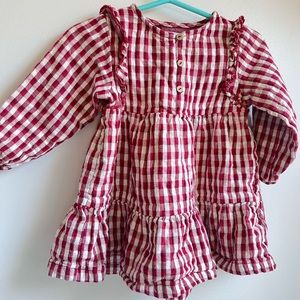 Zara red gingham dress for girls